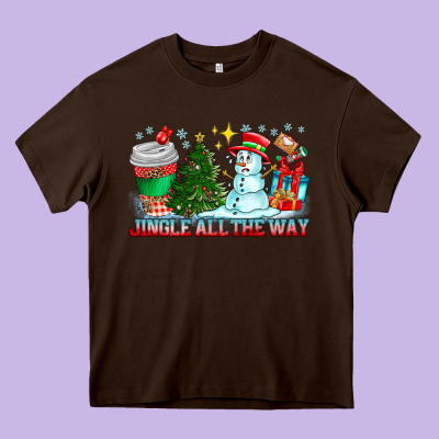 Jingle All The Way Heavy Core Tee Designed By Cowhidedigitalart
