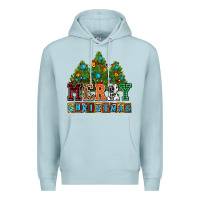 Blue Mist merry christmas with christmas trees Premium Hoodie - AdoDesignShop