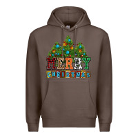 Coffee merry christmas with christmas trees Premium Hoodie - AdoDesignShop