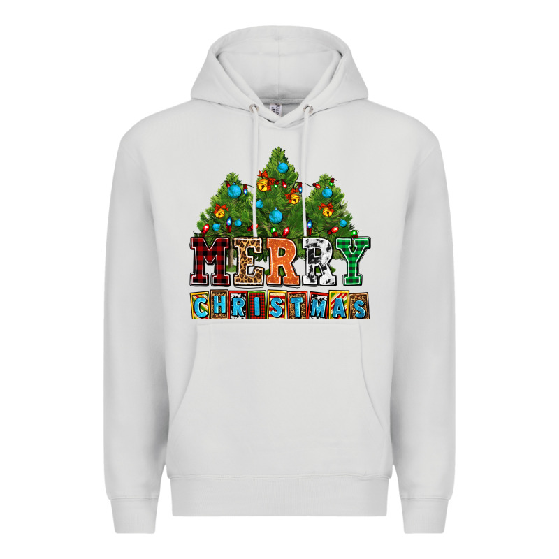Merry Christmas With Christmas Trees Premium Hoodie by AdoDesignShop | Teevron