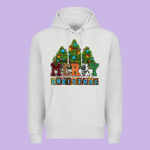 Merry Christmas With Christmas Trees Premium Hoodie Designed By Adodesignshop