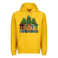 Lemon merry christmas with christmas trees Premium Hoodie - AdoDesignShop