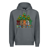 Rock merry christmas with christmas trees Premium Hoodie - AdoDesignShop