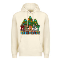 Sandshell merry christmas with christmas trees Premium Hoodie - AdoDesignShop