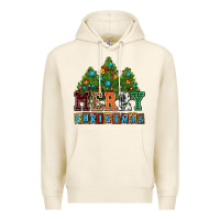 Tofu merry christmas with christmas trees Premium Hoodie - AdoDesignShop