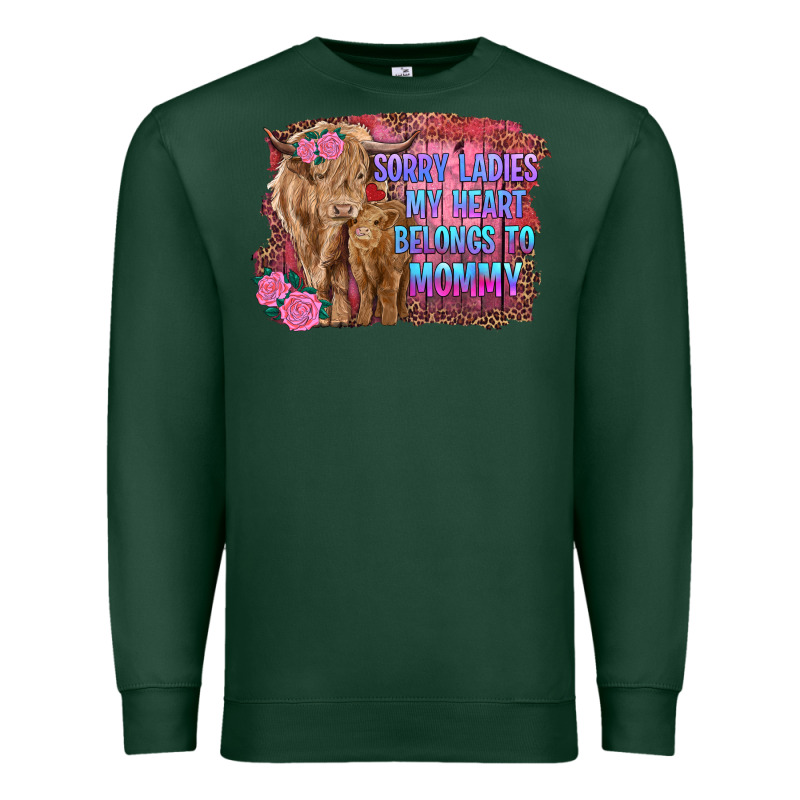 Sorry Ladies My Heart Belongs To Mommy Highland Cow And Calf Premium Sweatshirt by RanaPortraitStore | Teevron