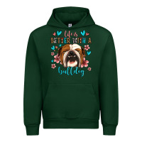 Forest Green life is better with a bulldog Urban Hoodie - Jasminsmagicworld