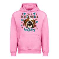 Fuchsia Pink life is better with a bulldog Urban Hoodie - Jasminsmagicworld