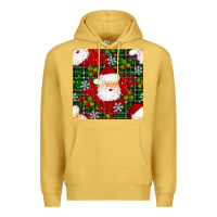Antique Gold Christmas Santa Claus Seamless Pattern Premium Hoodie - BundleAndBundleShop