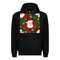 Black Christmas Santa Claus Seamless Pattern Premium Hoodie - BundleAndBundleShop