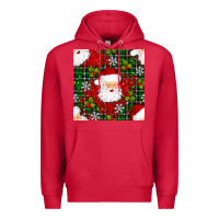 Cardinal Christmas Santa Claus Seamless Pattern Premium Hoodie - BundleAndBundleShop