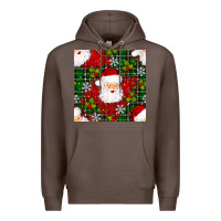 Coffee Christmas Santa Claus Seamless Pattern Premium Hoodie - BundleAndBundleShop