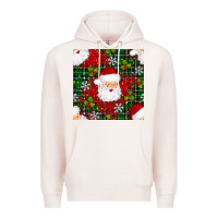 Pale Pink Christmas Santa Claus Seamless Pattern Premium Hoodie - BundleAndBundleShop