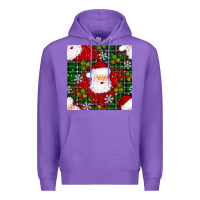 Purple Christmas Santa Claus Seamless Pattern Premium Hoodie - BundleAndBundleShop