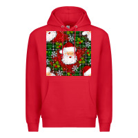 Red Christmas Santa Claus Seamless Pattern Premium Hoodie - BundleAndBundleShop