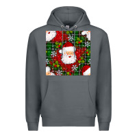 Rock Christmas Santa Claus Seamless Pattern Premium Hoodie - BundleAndBundleShop
