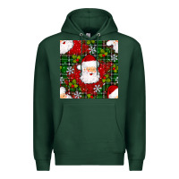 Sports Green Christmas Santa Claus Seamless Pattern Premium Hoodie - BundleAndBundleShop