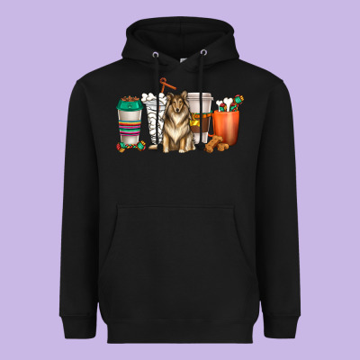Heavyweight Hoodie collie dog coffee cups