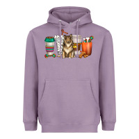 Lavender collie dog coffee cups Heavyweight Hoodie - texasbilliewilder