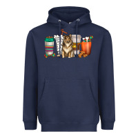 Navy collie dog coffee cups Heavyweight Hoodie - texasbilliewilder
