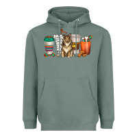 Sage collie dog coffee cups Heavyweight Hoodie - texasbilliewilder