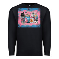 Black cat coffee cups Premium Sweatshirt - Zillion Design Studio