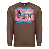 Chestnut cat coffee cups Premium Sweatshirt - Zillion Design Studio