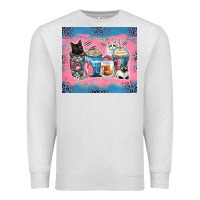 Cat Coffee Cups Premium Sweatshirt | Teevron