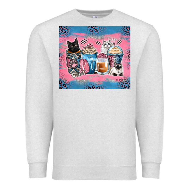Cat Coffee Cups Premium Sweatshirt by Zillion Design Studio | Teevron