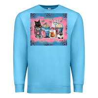 Ocean Blue cat coffee cups Premium Sweatshirt - Zillion Design Studio
