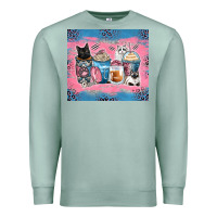 Seafoam cat coffee cups Premium Sweatshirt - Zillion Design Studio
