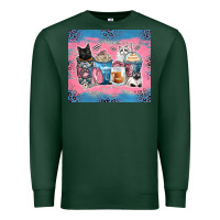 Sports Green cat coffee cups Premium Sweatshirt - Zillion Design Studio