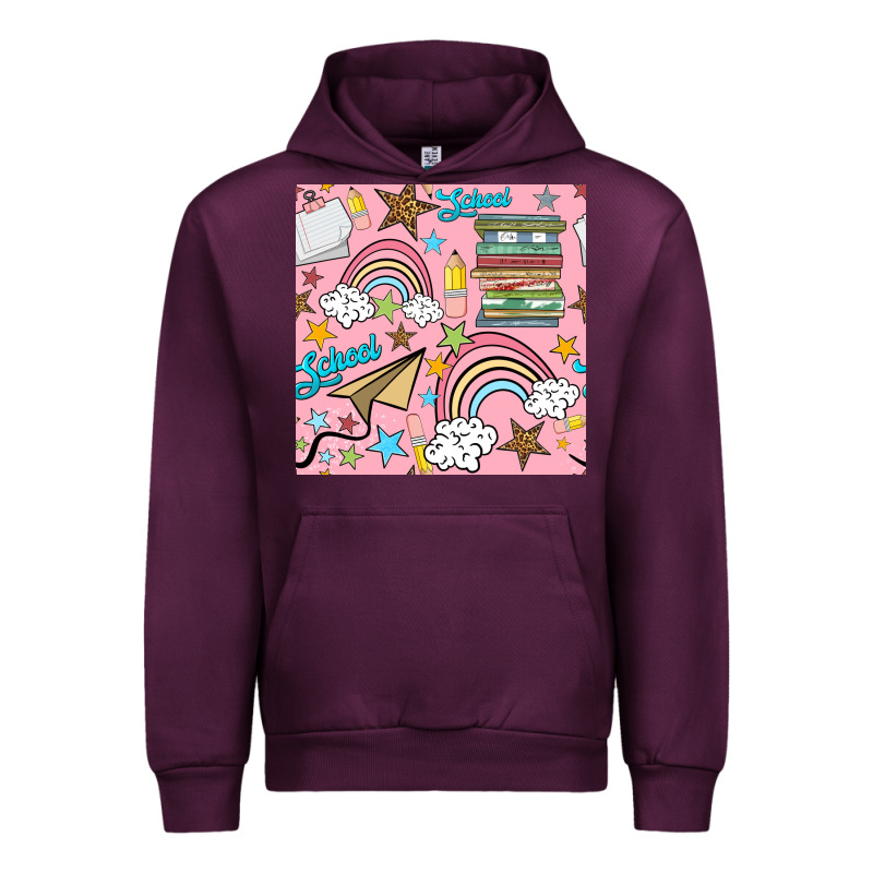School With Rainbow Seamless Pattern Urban Hoodie by BundleAndBundleShop | Teevron