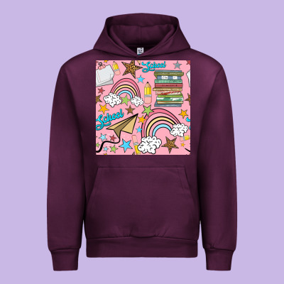 School With Rainbow Seamless Pattern Urban Hoodie Designed By Bundleandbundleshop