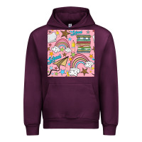 Mauve Wine school with rainbow seamless pattern Urban Hoodie - BundleAndBundleShop