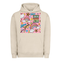 Pigment French Oak school with rainbow seamless pattern Urban Hoodie - BundleAndBundleShop