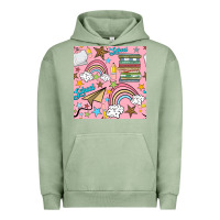 Pigment Oil Green school with rainbow seamless pattern Urban Hoodie - BundleAndBundleShop
