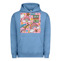Pigment Pebble Blue school with rainbow seamless pattern Urban Hoodie - BundleAndBundleShop
