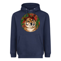 Navy Shiba Inu Christmas Heavyweight Hoodie - RanaPortraitStore