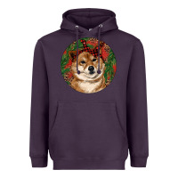 Plum Shiba Inu Christmas Heavyweight Hoodie - RanaPortraitStore