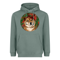 Sage Shiba Inu Christmas Heavyweight Hoodie - RanaPortraitStore