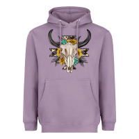 Lavender cow aztec western bull skull Heavyweight Hoodie - texasbilliewilder