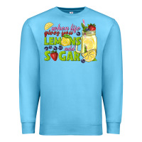 Ocean Blue when life gives you lemons add sugar tbw Premium Sweatshirt - texasbilliewilder