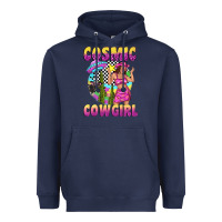 Navy cosmic cowgirl Heavyweight Hoodie - texasbilliewilder