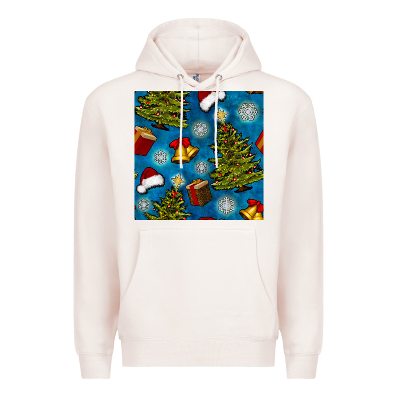 Christmas Trees And Bells Seamless Pattern Premium Hoodie by BundleAndBundleShop | Teevron