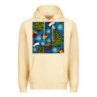 Pina Colada christmas trees and bells seamless pattern Premium Hoodie - BundleAndBundleShop