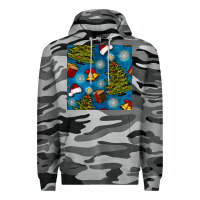 Slate Camo christmas trees and bells seamless pattern Premium Hoodie - BundleAndBundleShop
