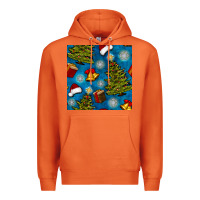 Carrot christmas trees and bells seamless pattern Premium Hoodie - BundleAndBundleShop