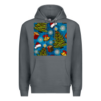 Rock christmas trees and bells seamless pattern Premium Hoodie - BundleAndBundleShop