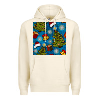 Tofu christmas trees and bells seamless pattern Premium Hoodie - BundleAndBundleShop